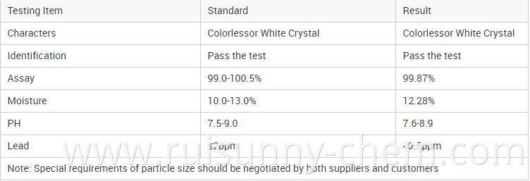 sodium citrate composition